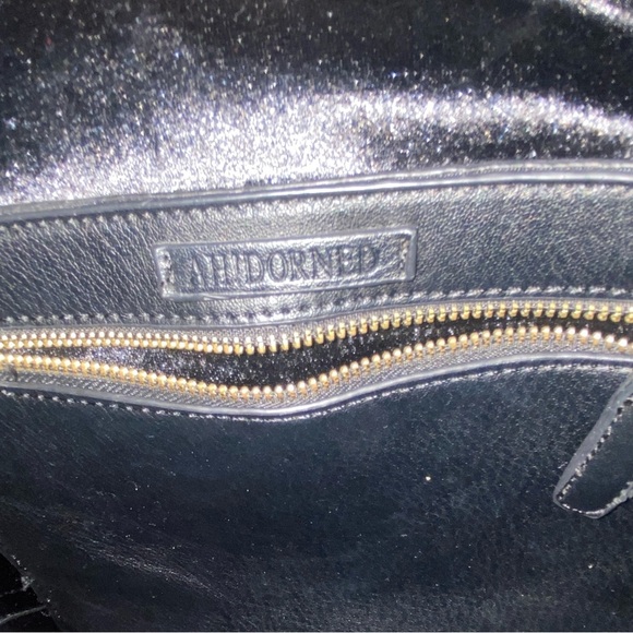 NWOT RARE ah-dorned New York Black Tote with Rhinestone Crystal Snake - Picture 5 of 10